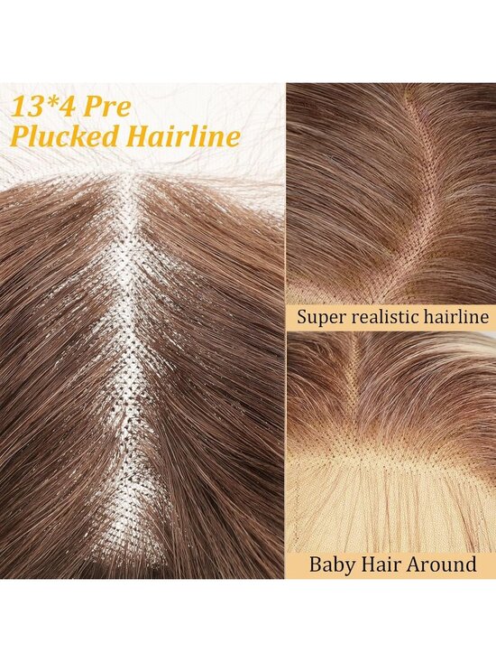 Women\'s light blonde Glueless Synthetic Lace Front Pre-Plucked Hairline 28 Inch main image 4